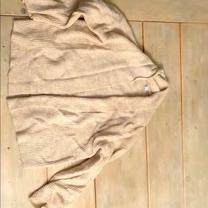 Waffle pattern sweater cardigan